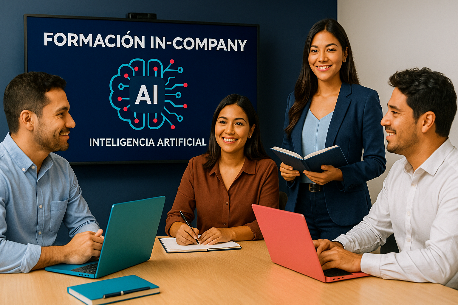 Equipo recibiendo formación en IA